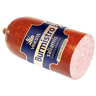 BURMISTRO karštai rūkytas saliamis, 450 g,