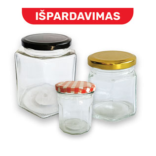 Daugiakampiams stiklainiams su dangteliais, 100–690 ml