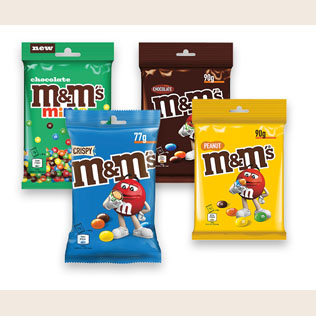 Dražė M&M‘s (4 rūšių), 70 g, 77 g, 90 g