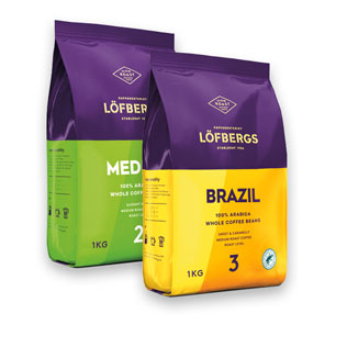 Kavos pupelės LOFBERGS MEDIUM arba BRAZIL, 1 kg