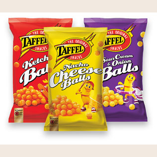 Kukurūzų traškučiai TAFFEL NACHO CHEESE BALLS, 3 rūšių, 165 g