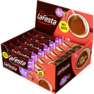 Tirpiojo kavos gėrimo LA FESTA 3IN1 CLASSIC pakuotė, 24 x 15 g, 360 g/pak.