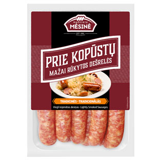 Mažai rūkytos dešrelės PRIE KOPŪSTŲ, 450 g