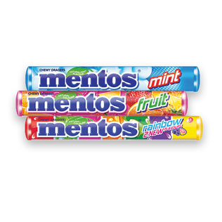 Saldainiai MENTOS, 3 rūšių, 38 g.