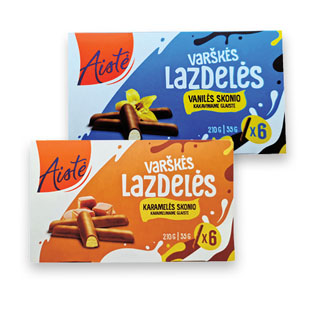 Varškės lazdelės AISTĖ (2 rūšių), 6 x 35 g/pak.