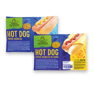 Virtos HOT DOG dešrelės (2 rūšių), I r., 810 g, 910 g