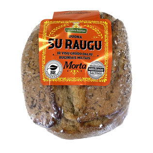 Tamsi duona su raugu ir medumi MORTA, 500 g