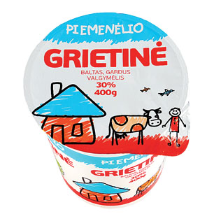 PIEMENĖLIO grietinė, 30% rieb., 400 g