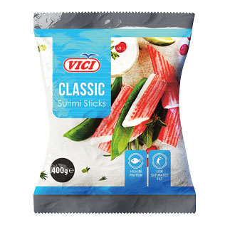 Šaldytos krabų skonio lazdelės iš surimio VIČI CLASSIC, 400 g