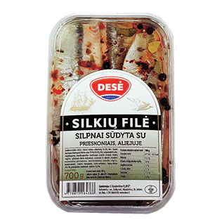 Silpnai sūdyta silkių filė aliejuje DESĖ, 700 g